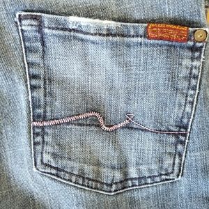 7 For All Mankind Pink signature bootcut Jean's